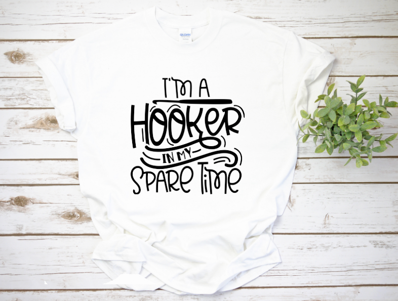Dirty Hooker Fishing Gear, Longsleeve Tee With Classic Green Logo (Charcoal, XX-Large